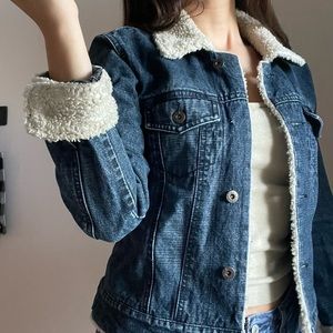 💛LEI Vintage Denim Sherpa Lined Jacket